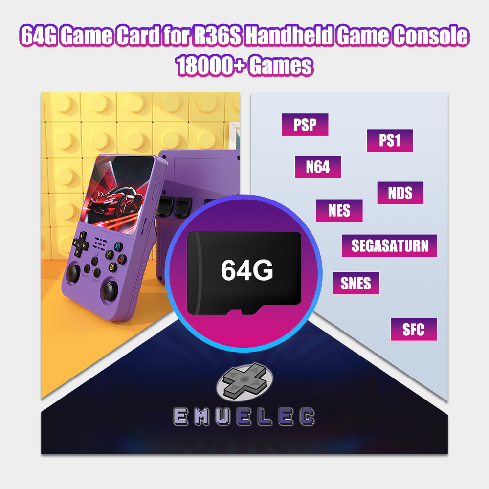 Gaming Console R36S - 64G Game TF-kaart voor R36S Video